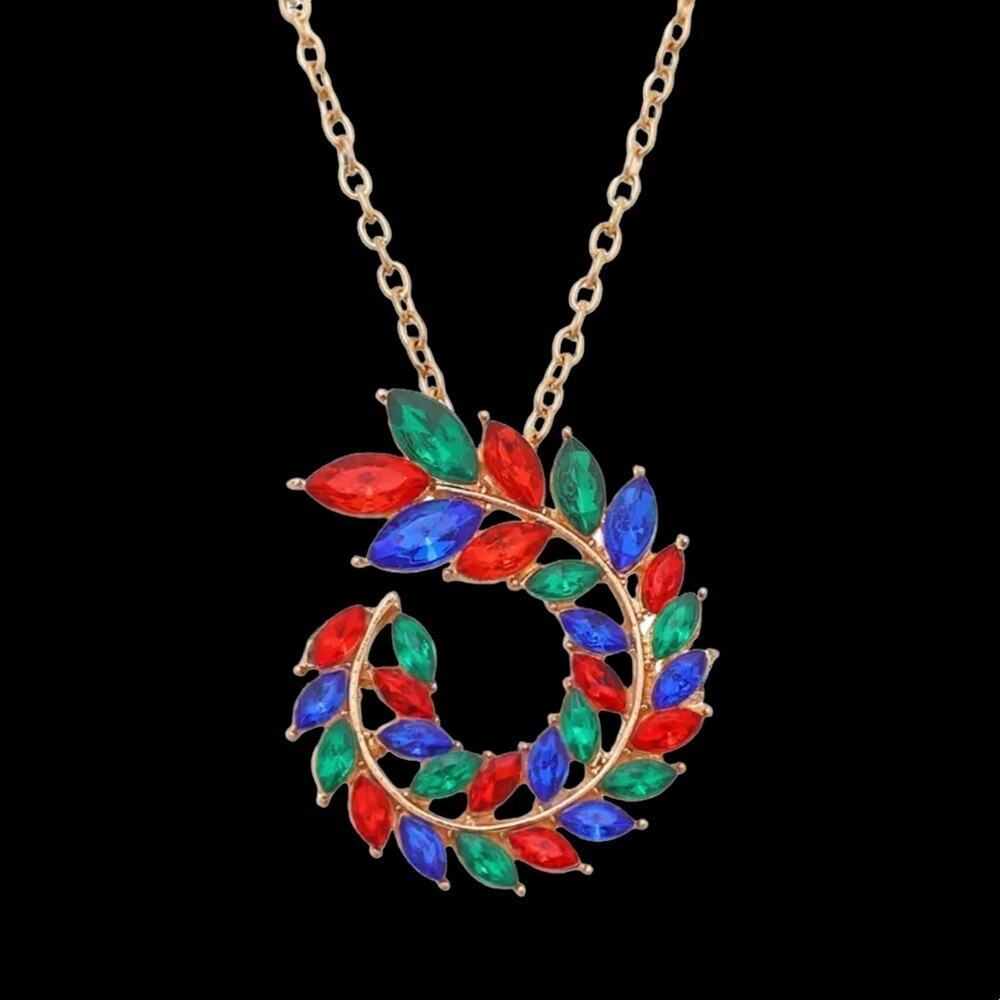 Necklace chain 20 inches Zircon Olive Branch pendant 4.3CM Fashion necklace